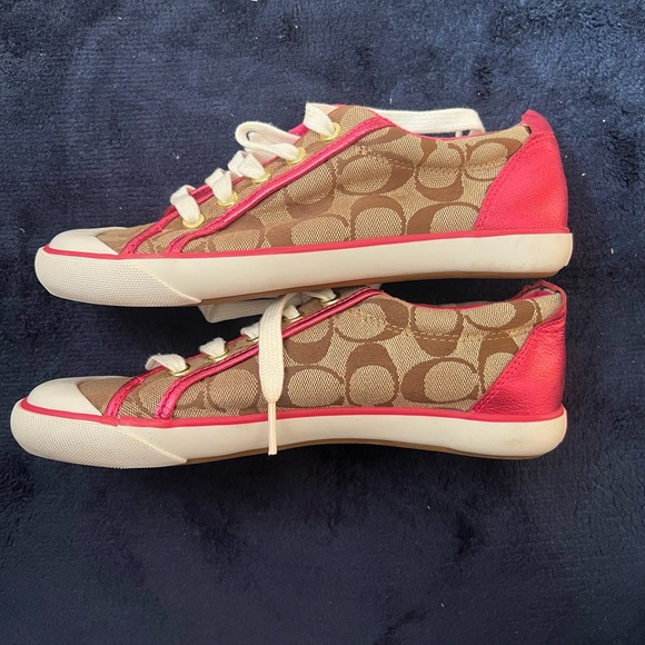 Coach Tan and Pink Women's Sneakers - Picture 3 of 6